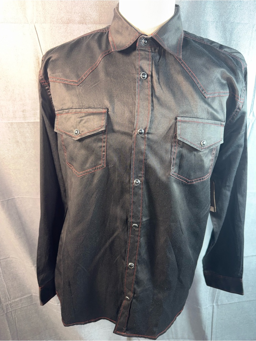 2272-Outlander Men's Black Snap-Front Western Shirt